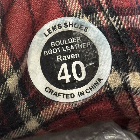 Lems Boulder Raven Boots Black Leather Size EU 40 - Picture 5 of 6